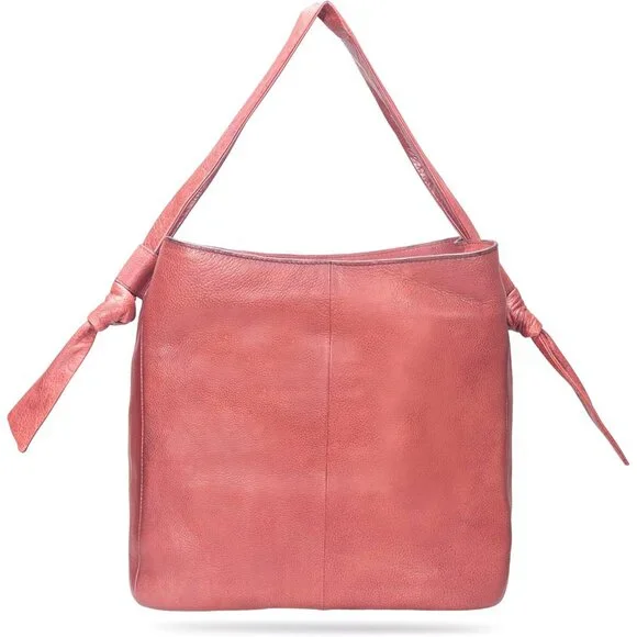 Nora Knotted Burgundy Leather Hobo Bag with Organizer and Magnetic Closure